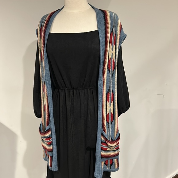 Chaps Western Aztec Pattern Tunic Sweater Vest - Picture 11 of 15